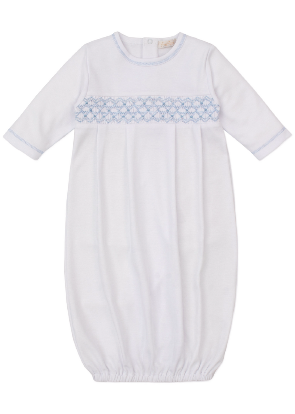 CLB Summer 25 White with Blue Hand Smocked Sack