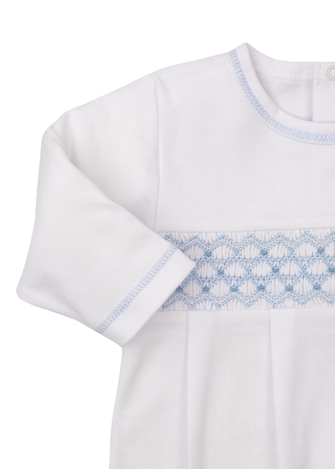 CLB Summer 25 White with Blue Hand Smocked Sack