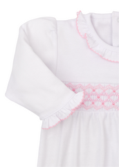 CLB Summer 25 White with Pink Hand Smocked Sack