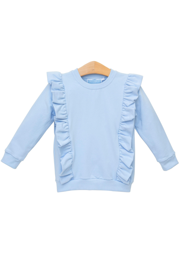 Laura Ruffle Pullover Light Blue