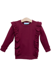 Laura Ruffle Pullover Cranberry