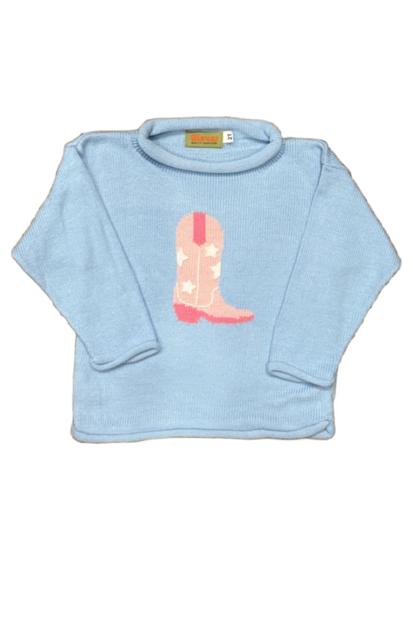 Cow Girl Boot with Stars Roll Neck Sweater