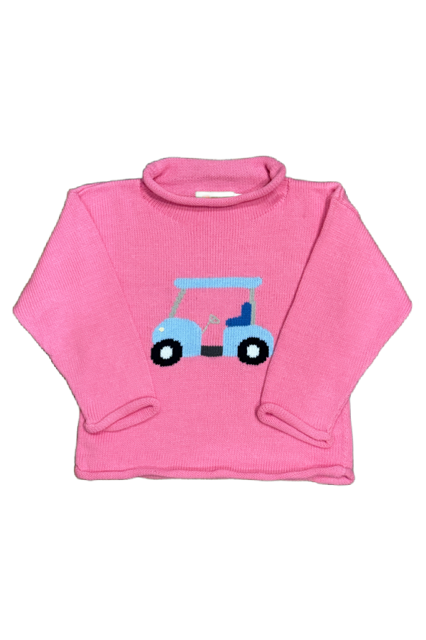 Bubblegum Pink Golf Cart Roll Neck Sweater