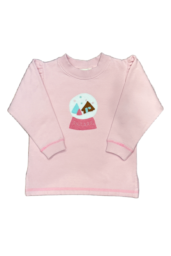 Light Pink Snow Globe with House Sweatshirt