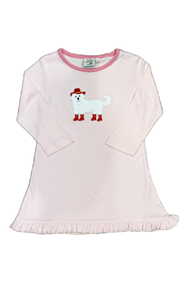 Light Pink Ruffle Hem Dress Dog with Hat and Boots