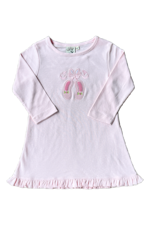 Light Pink Ruffle Hem Dress Ballet Slippers