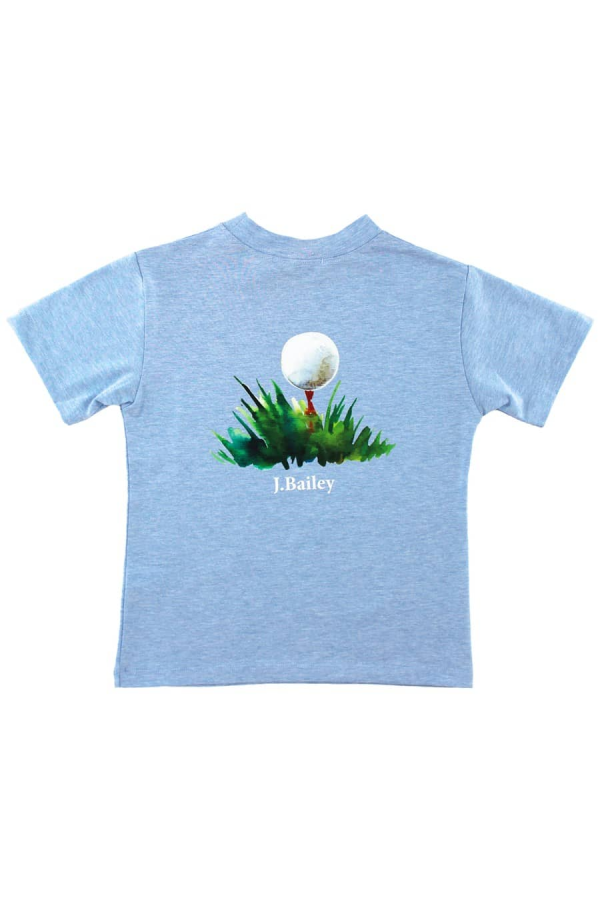 Logo Tee - Golf on Heathered Blue