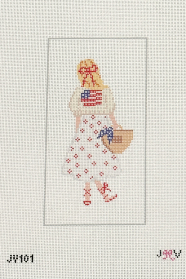 Flag Girl Needlepoint Canvas JV101