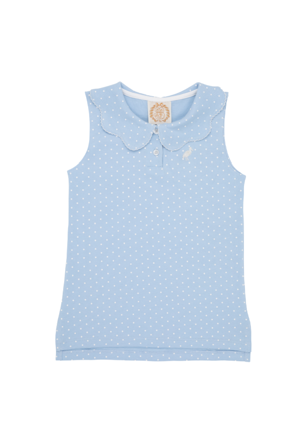 Paige's Playful Polo Beale Street Blue Worth Avenue White Micro Dot