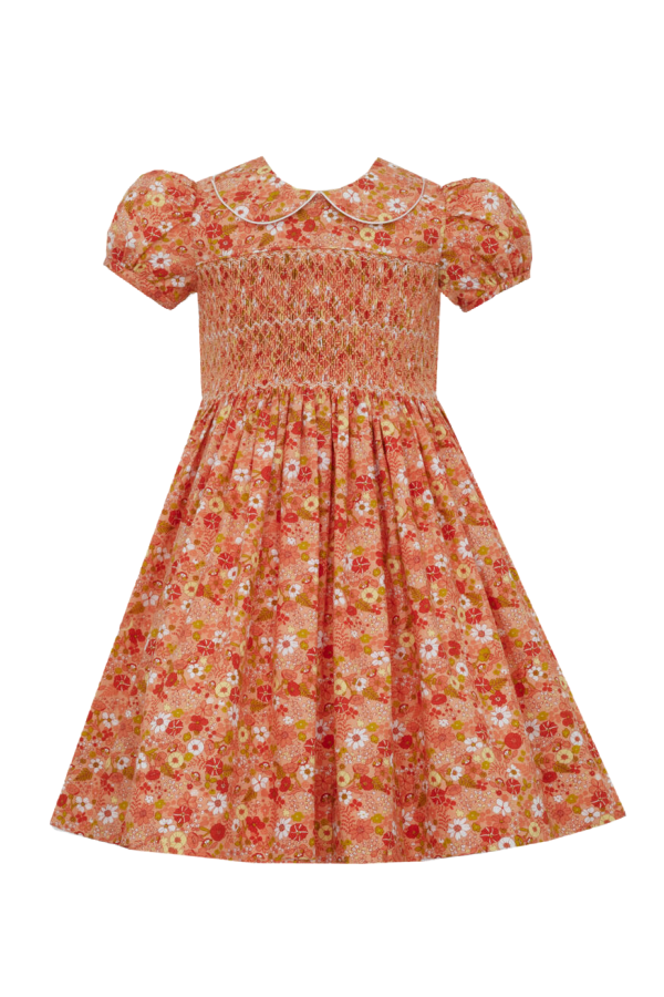 Orange Liberty Floral Dress PRE-ORDER