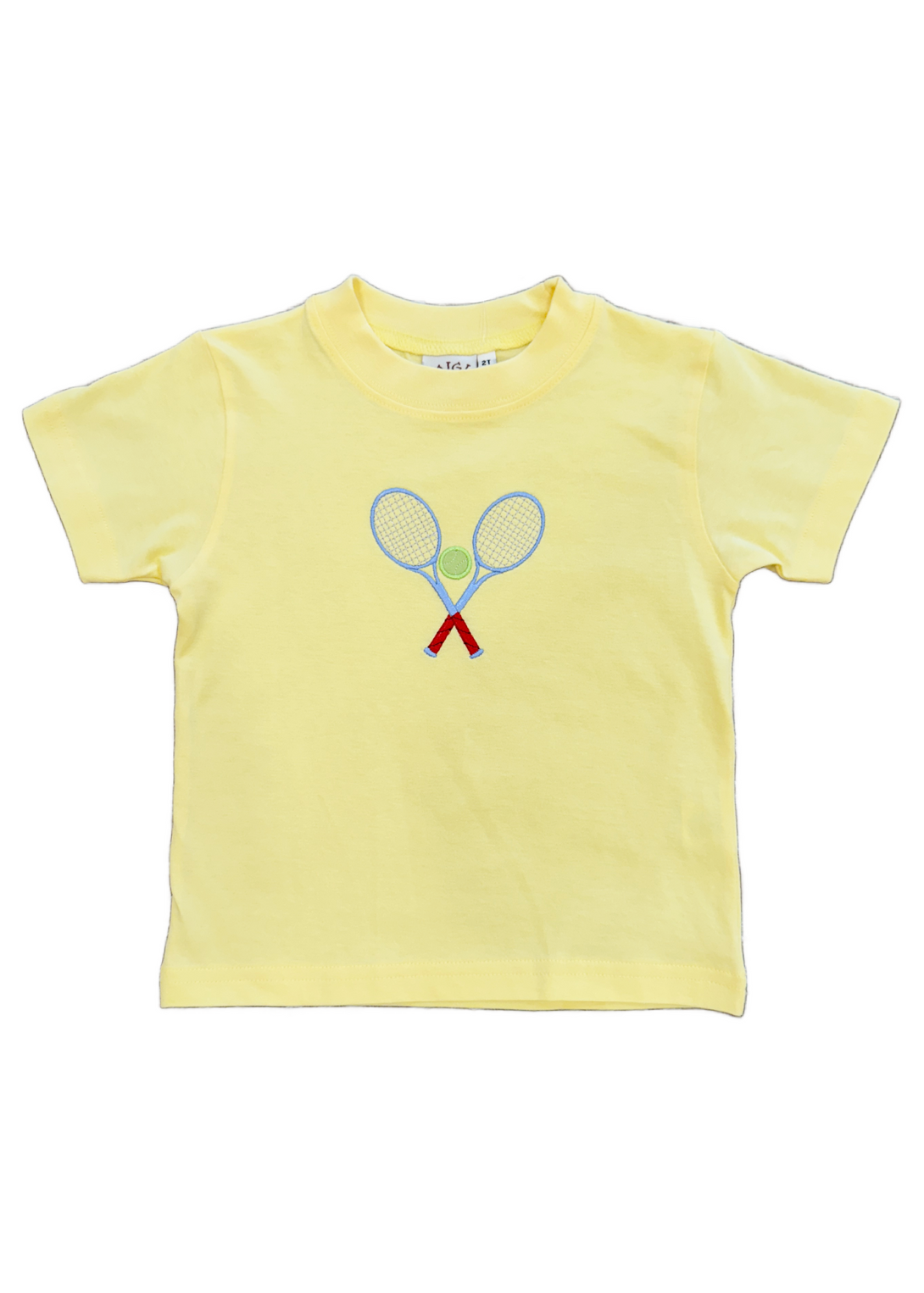 Tennis Raquet Crossed with Ball Butter Yellow T-Shirt