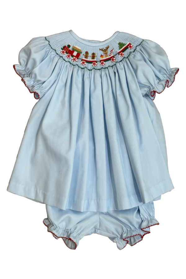 Train Smocked Bloomer Set
