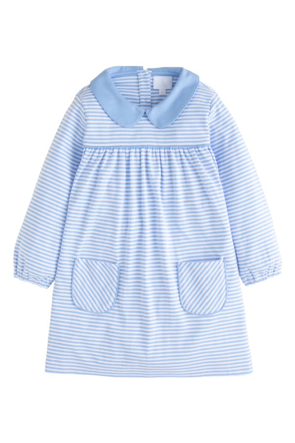 Evelyn Dress - Light Blue Stripe