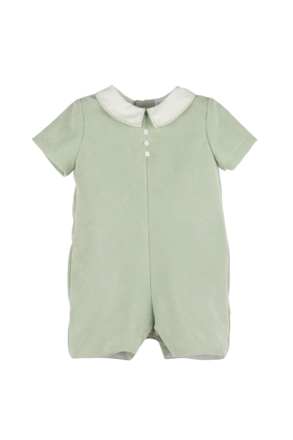 Majestic Corduroy Boy Romper Green