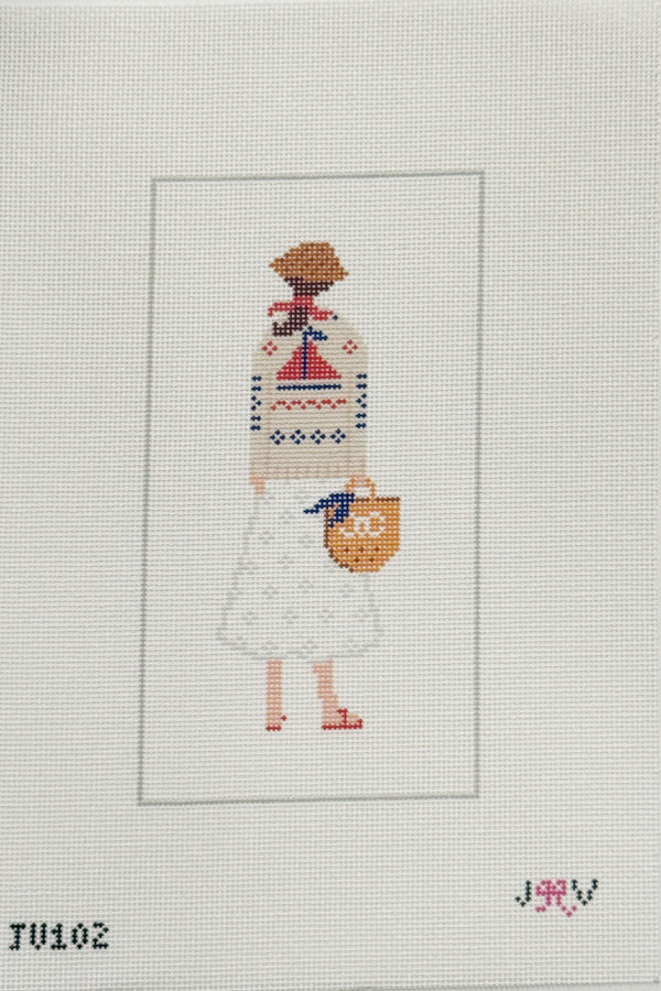 Sailboat Girl Needlepoint Canvas JV102