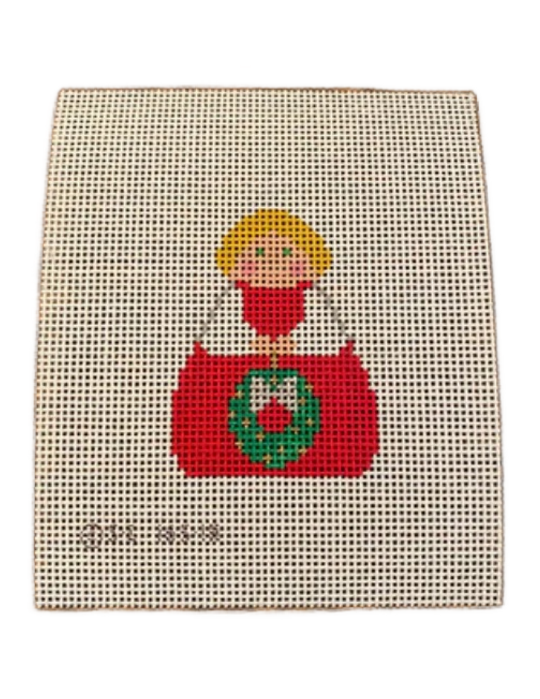 Red Angel with Green Wreath and Silver Bow