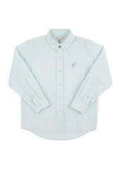 Dean's List Dress Shirt Sea Island Seafoam Beale Street Blue Windowpane