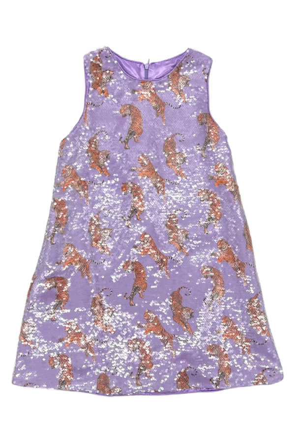 Lavender Tiger Sequin Shift Dress