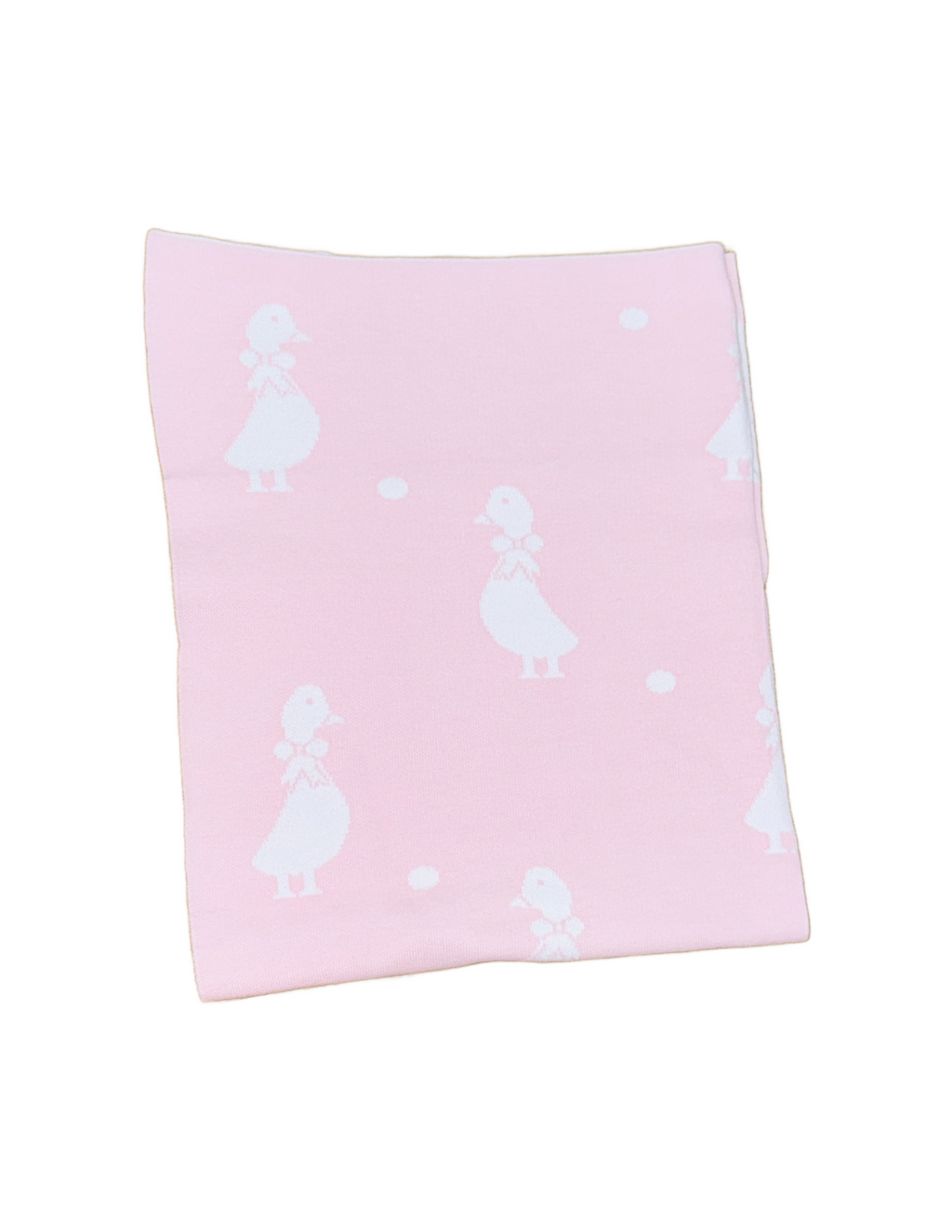 Pink and White Duck with Bow Blanket