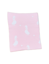 Pink and White Duck with Bow Blanket