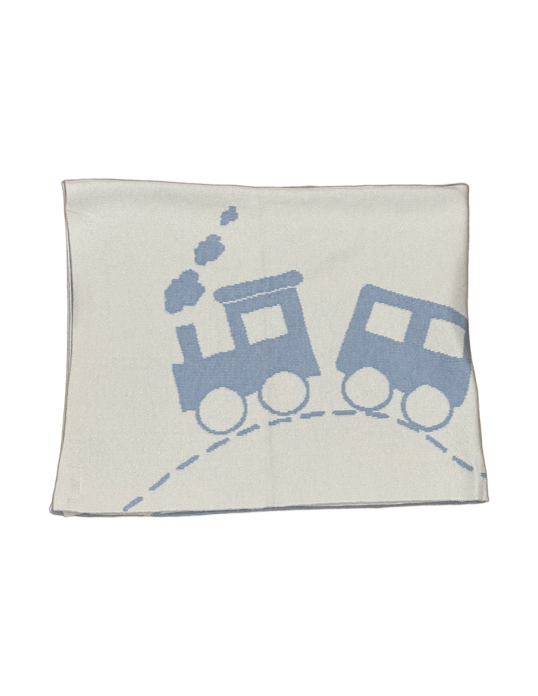 Blue and White Train Blanket