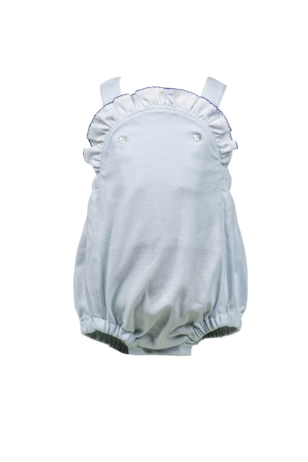 Cross Back Girl Bubble Light Blue Stripe