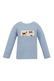 Mallard Hunting Smocked Light Blue Boy's T-shirt