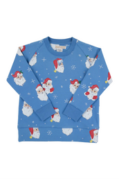Cassidy Comfy Crewneck Dear Santa Barbados Blue
