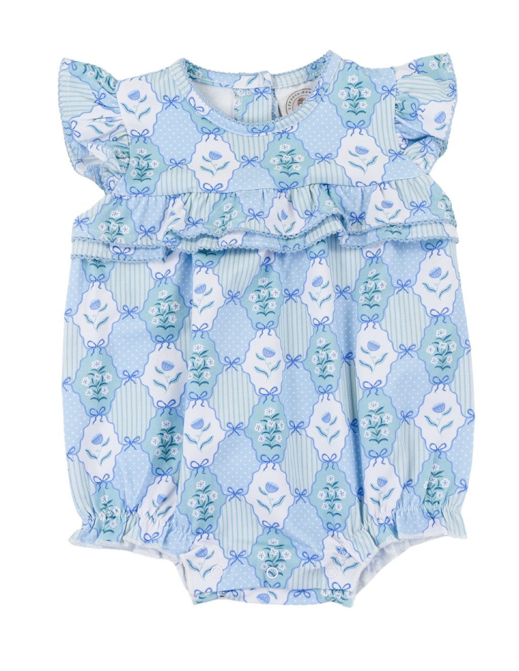 Floral Blues Rosalie Ruffle Romper PRE-ORDER