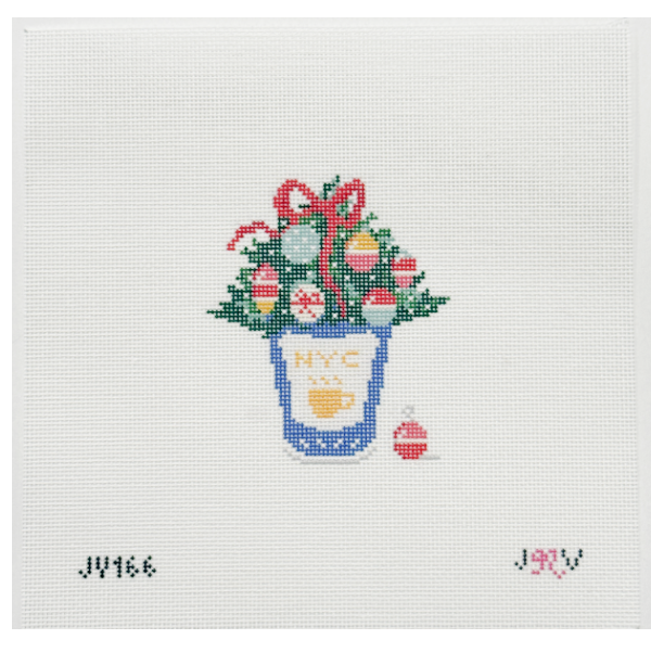 NYC Anthora Cup Winter Needlepoint Canvas