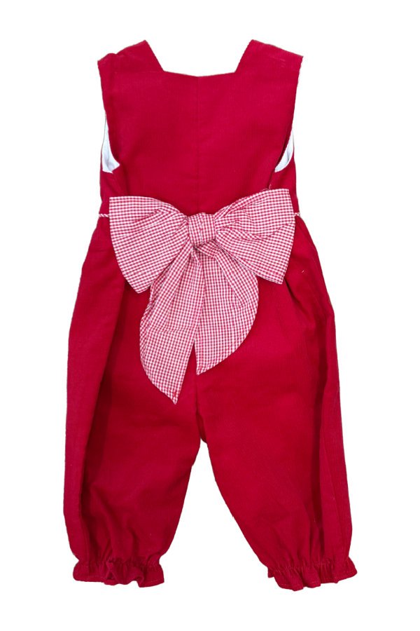 Corduroy Romper Red