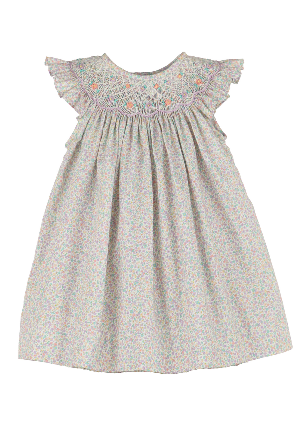 Floral Print Smocked Dress Lilac