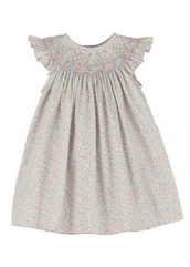 Floral Print Smocked Dress Lilac