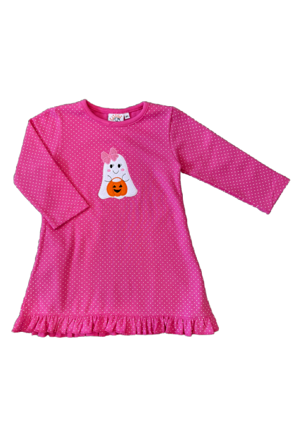 Ruffle Bottom Dress with Halloween Ghost & Bucket