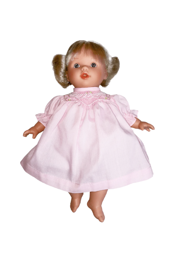 Carly 10" Baby Doll Light Pink Smocked Dress