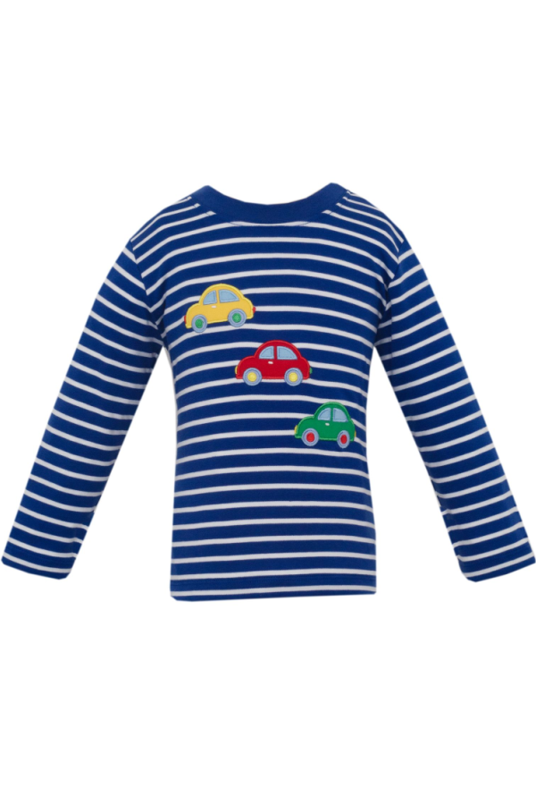 Cars Royal Blue Stripe Knit Long Sleeve T-Shirt