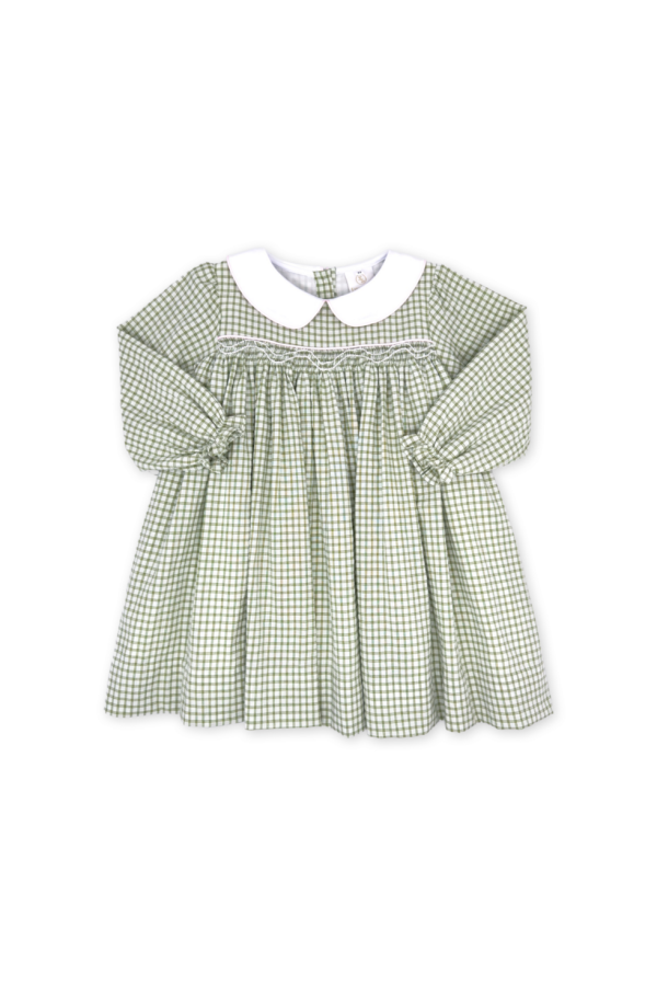 Michelle Dress in Grove Park Green Windowpane