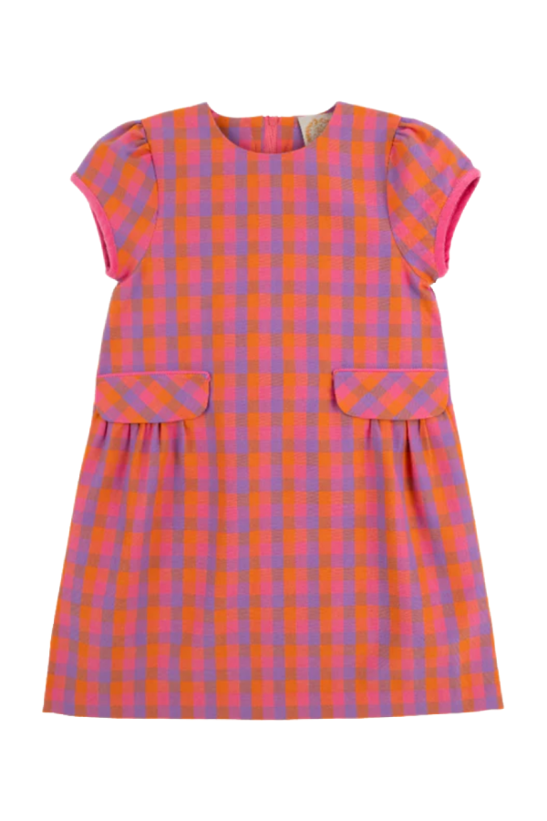 Betts Bow Dress Autumn Punch Plaid