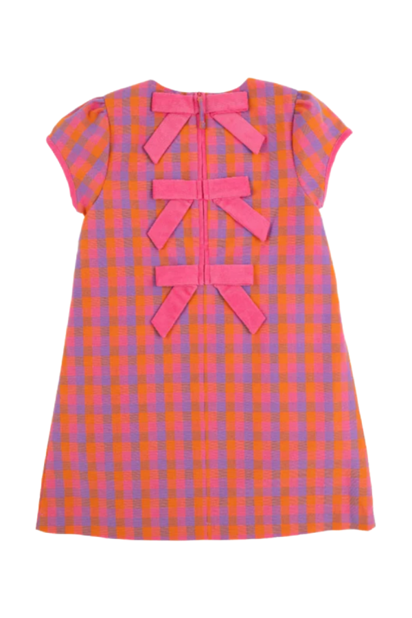 Betts Bow Dress Autumn Punch Plaid