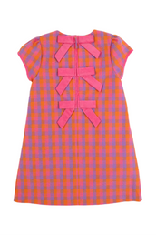 Betts Bow Dress Autumn Punch Plaid