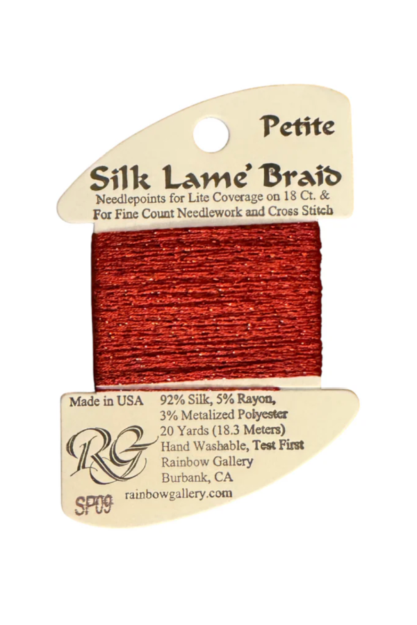 Silk Lame' Braid Petite SP09 Dark Red