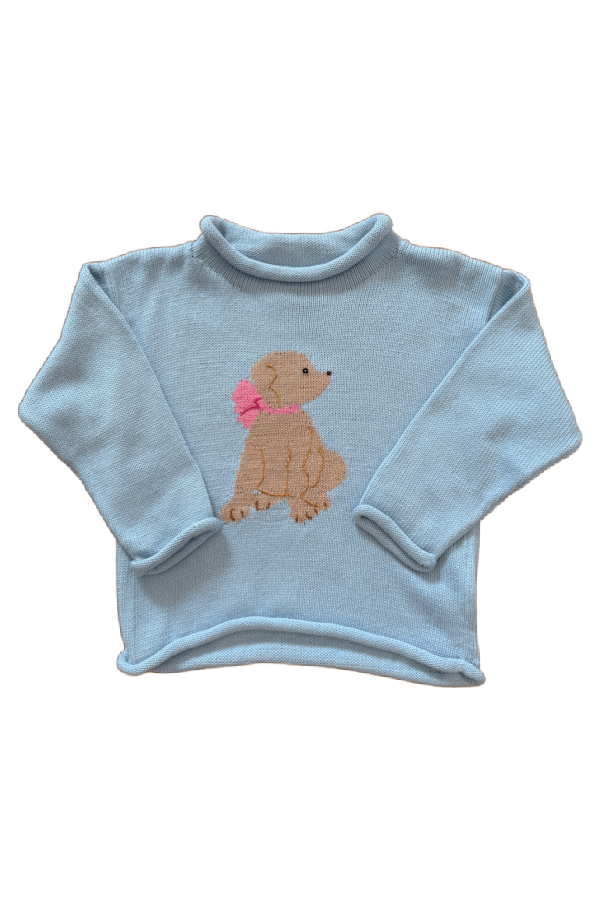 Lab with Bow Collar Roll Neck Sweater