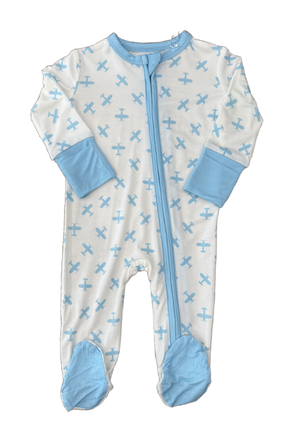Airplane Zipper Footie