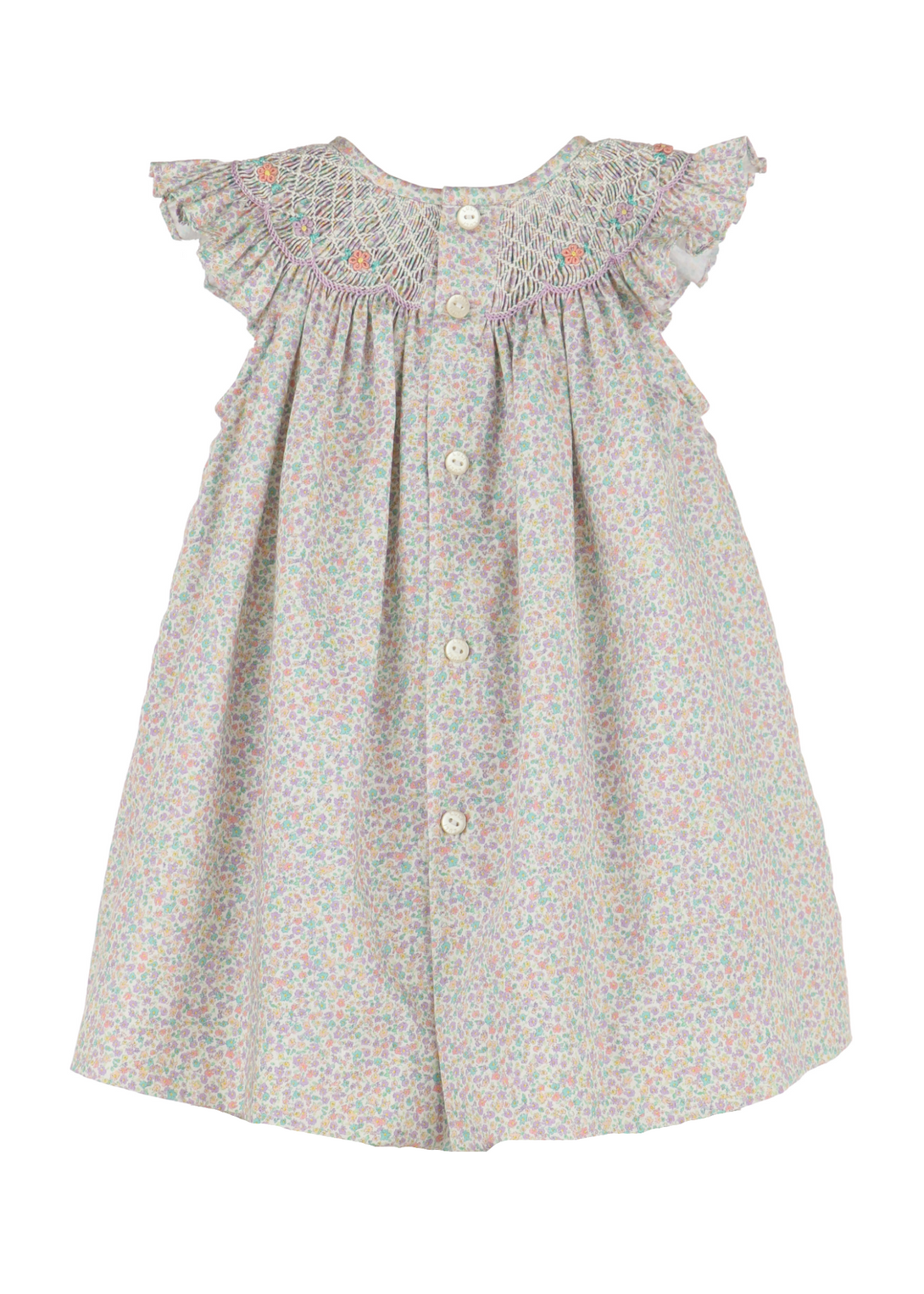 Floral Print Smocked Dress Lilac