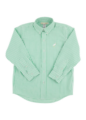 Dean's List Dress Shirt Kiawah Kelly Green Windowpane