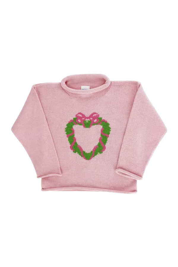 Roll Neck Sweater Wreath on Pink