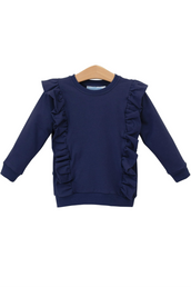 Laura Ruffle Pullover Navy