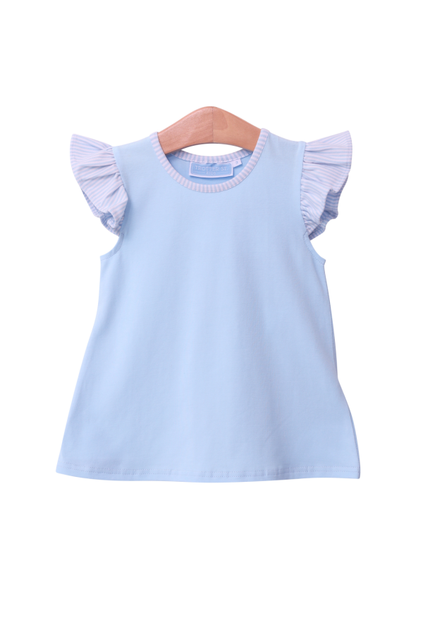 Vivian Flutter Top in Light Blue