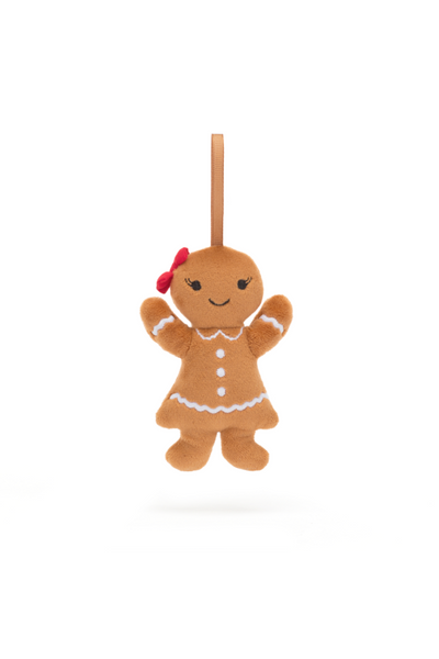 Festive Folly Gingerbread Ruby Ornament