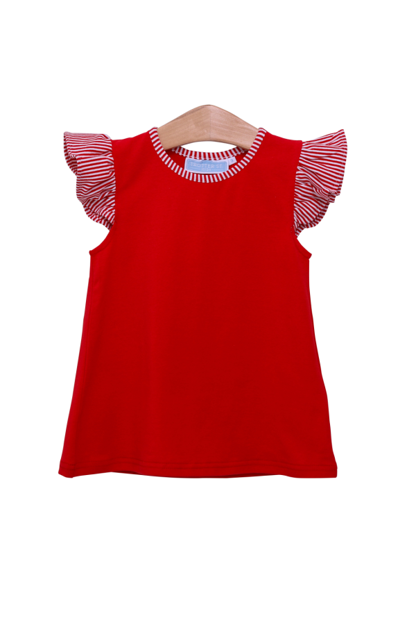 Vivian Flutter Top in Red